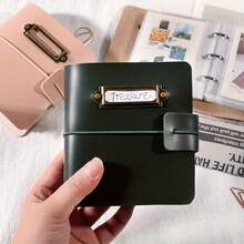 Vintage PU Faux Leather 3-Inch Mini Photo Album With Pocket Inserts, Mini Instant Photo Album, Portable 3-Ring Binder Album, Suitable For Small Cards/Cards/Mini Cards/Sports Cards/Fan Cards - Multicolor - View 6