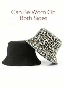 1pc Women's Leopard Print Lightweight Versatile Easy-To-Care-For Face-Slimming Bohemian Outdoor Bucket Hat, Summer New Fashion Minimalist Face-Slimming Animal Print Elegant Street Style Bucket Hat, Comfortable Casual Suitable For Daily Commute, Outings, Gatherings, Shopping, Travel, Vacation And Other Occasions - Multicolor - View 11