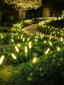 Solar Powered LED Reed Flower Garden Lights, Outdoor Ground Stake Lights, Lawn Lights, Pond, Patio, Yard, Pathway Landscape Lighting Decoration - Small Bubble Reed Lamp - View 9