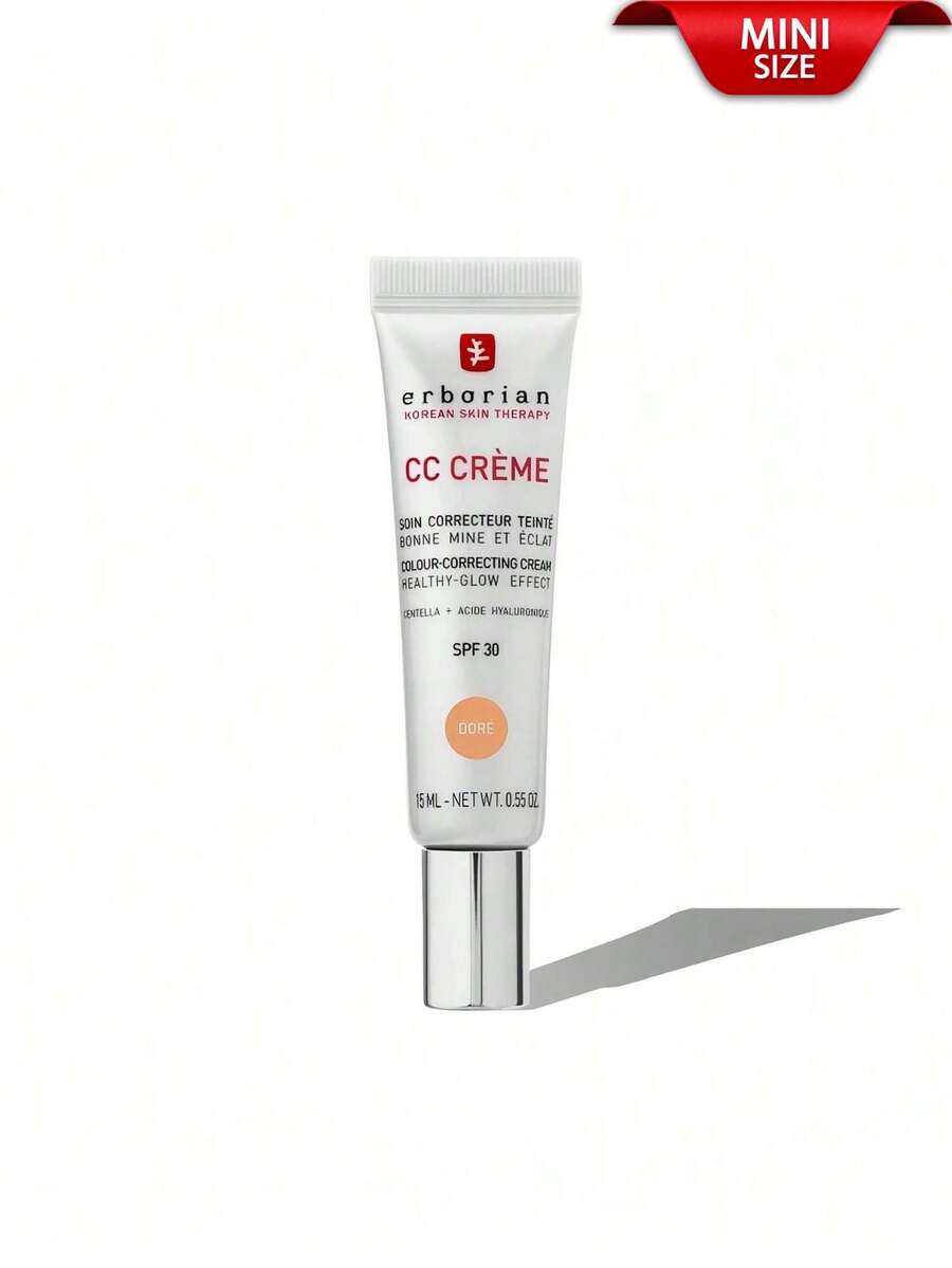 Erborian CC霜 SPF30(金色)旅行装 15毫升/0.55盎司 | 均匀肤色 韩式护肤彩妆二合一 | 保湿 | 轻盈 | 遮盖瑕疵 | 自然 | 光泽妆效 - 金的 - 查看 1