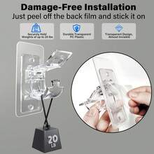 2/4pcs, Classic Plastic Window Curtain Rod Brackets, No Drilling Required, Multifunctional, Self-Adhesive Rod Brackets, No-Nail Adhesive Curtain Rod Hooks, Suitable For Dorm, Bathroom, Bedroom, Living Room Decoration Curtain Hooks, Home Shower Curtain Rod Use - 2pcs - View 7