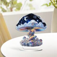 Colorful Fantasy Starry Sky Mushroom Decor For Home, Office, Bedroom Desktop - 1PC - View 8