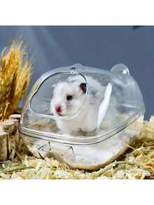 1 chiếc "Sáng tạo" Combo bồn tắm & nhà vệ sinh cho chuột hamster - Đa năng, chống bắn nước, tổ cho thú cưng nhỏ - Xem 3