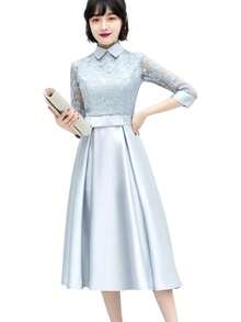Women Midi Dresses - Grey - View 1