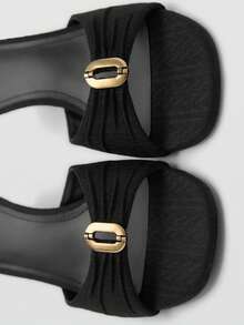 2026 Spring/Summer Fashion Versatile High Heel Sandals,Kitten Heels - Black - View 3