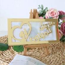 TX 1 Set Personalized Mirror Gold Acrylic Money Box With Arabic Gift Card Envelope For Wedding, Birthday, Baby Shower Parties And Other Occasions - Ideal For Graduation Gift, Popular Mirror Gold Gift Box For Cash And Envelope Birthday - Gold - View 14