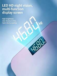 Lenovo Timbangan badan ultra tipis gradasi warna pink dan ungu, dapat diisi ulang melalui USB, timbangan badan presisi tinggi, wajib dimiliki untuk menurunkan berat badan di rumah dan asrama. - View 6