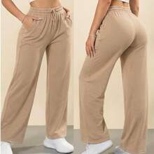 Women's Wide-Leg Pants, Woolen Pants, Winter/Cold Weather - Beige - View 2