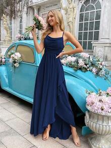 Vestido de noche formal de primavera 2026 para mujer, elegante, vestido largo de graduación, boda,, cóctel, dama de - #0 Azul claro - Ver 8