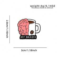 MY BRAIN 琺瑯胸針別針 時尚裝飾胸針飾品 領口包包徽章 珠寶禮物 - 彩色 - 查看 2