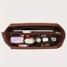 Storage Bag/Wallet Organizer Insert/Felt Bag Storage Pouch/Zippered Handbag/Tote Bag Shaper/Travel Accessories Suitable For PM, GM, MM - Coffee Brown - View 4