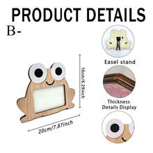 1PC Cartoon Frog & Bear Wooden Photo Frame, Cute Desktop Decor, Adorable Pet Photo Display Stand - Picture Frame - View 9