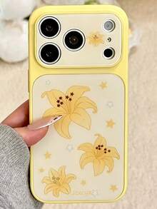 Funda de teléfono con diseño de conejo rosa con lazo y flores, compatible con iPhone 17 Pro Max, 17 Pro, 17, 16 Pro Max, 16 Pro, 16, 15 Pro Max, 15 Pro, 15, 14 Pro Max, 14 Pro, 14, a prueba de golpes - Lirio amarillo - Ver 5