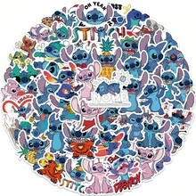 50pcs Stitch Stickers, Stitch Party Favors, Stitch Cartoon Stickers, Lilo Stickers, Waterproof Stickers, Suitable For Books, Journals, Phone Cases, Laptops, Tablets, Water Bottles, Etc., Perfect For Holidays, Birthday Gifts Or Reward Stickers, Gift Decoration - Multicolor - View 10