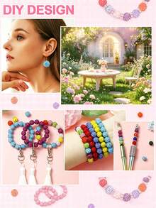 20/50/100pcs Colorful Glass Rhinestone Beads - Mixed Colors, Suitable For DIY Jewelry, Bracelets, Necklaces, Keychains, Party Decorations, Multifunctional Craft Kit With Clay Pen And Earring Hooks For Jewelry Making - Multicolor - View 9