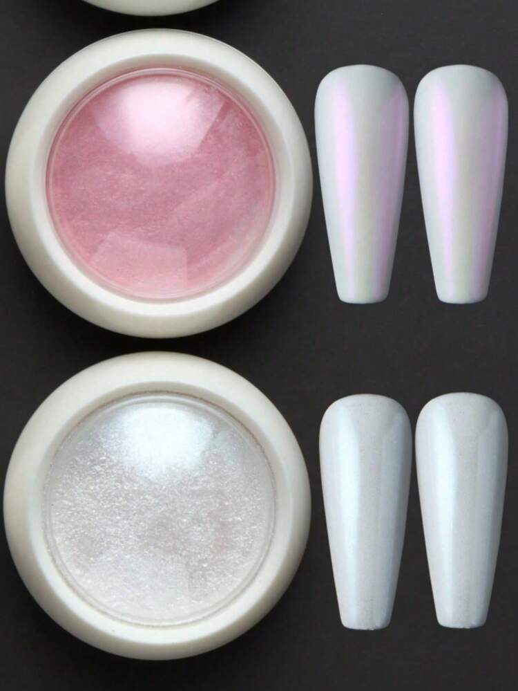 Aurora Nail Powder, Y2K Pearl Gloss Mirror Effect, Comes With Applicator, DIY Nail Art Decorative Glitter - Multicolor - View 4