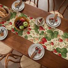 1 pièce de drapeau de table de cuisine réutilisable quotidien, avec des motifs de fraises, de fleurs, de nœuds et de campagne vintage, fabriqué en tissu de lin, convient pour la décoration de table à la maison, la décoration de fête, les fournitures de fête, les décorations de vacances et les articles de vacances. Il existe plusieurs tailles au choix, et ils peuvent également être offerts en cadeau. - Multicolore - Voir 6