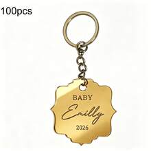 Gold Mirror Acrylic Personalized Name Baptism Favor Tags Keychain, Gold Acrylic, Chocolate Favor, Mirror Label, Luxury Cross Favor, "Mi " Label, Personalized Gift Label - Multicolor - View 15