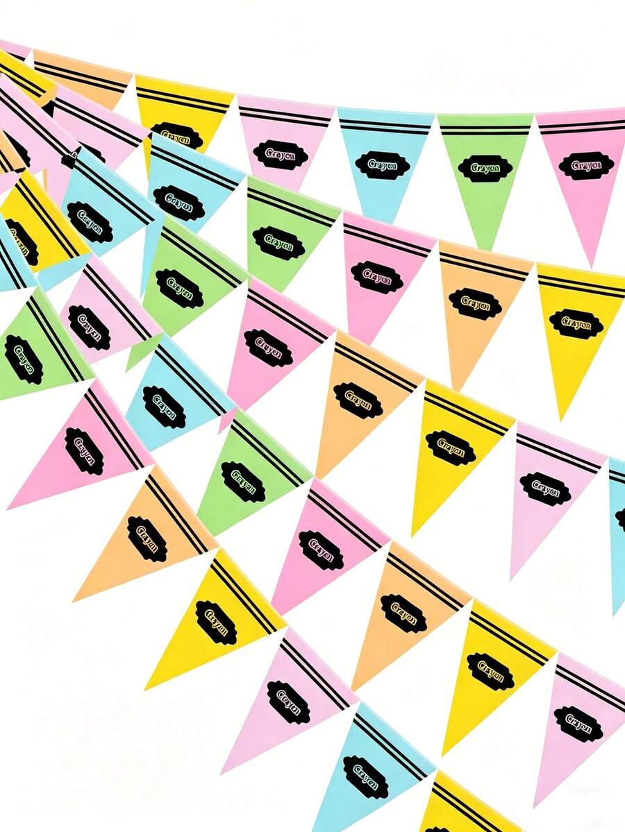 24/12/1pc Back To School Rainbow Crayon Banner, Back To School Banner Flags Colorful Rainbow Curtain Crayon Decoration, 49ft Colorful School Hanging Banner School Opening Ceremony Decoration Triangle Flags, Classroom Decoration, Rainbow Party Decoration Educational Environment Props Multi-Color Paper Banner School Library Arrangement Birthday Celebration Photo Backdrop Art Studio Decoration Teacher's Day Week Celebration Classroom Welcome Party