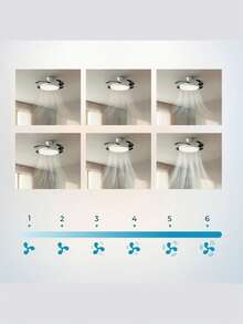 Ventilateur de plafond Cecotec avec lumière LED, 30W, moteur -DC- - Aspas rétractables EnergySilence Aero 300 Air Invisible. Ajustez la lumière avec 3 niveaux. Contrôlez à distance avec télécommande. 6 vitesses pour un flux d'air optimal. Design élégant et moderne pour une maison confortable et bien éclairée. - Multicolore - Voir 6