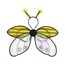 Halloween Costumes For Women Girls Cute Bee/Ladybug Wings With Headband Set Party Favors - 黃色 - 查看 3