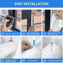 Kit Penyegel Jendela AC Portabel, Pemasangan Tanpa Bor, Pengikat Resleting, Cocok Untuk AC Portabel, Tersedia Dalam Berbagai Ukuran, Pilihan Ideal Untuk Menjaga Interior Rumah Anda Tetap Sejuk - MultiWarna - View 6