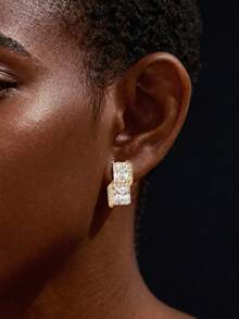 Summer 6pcs Set: 14K Gold Plated, Vintage Elegant, 5A+ Grade Zirconia Inlaid Copper Clover And Heart Design Women's Earrings. - Multi-color 6-piece Set - View 10