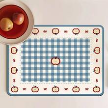 Tapete Absorbente de Malla de Manzana para Cocina, Antideslizante, para Secado Rápido en Lavadora, Baño, Drenaje, Decoración de Mesa EF2J - 3 - Ver 5