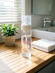1pc Bow Knot Pattern Mousse Bottle, Random Pattern Position, 100ml/150ml/200ml/250ml Mousse Foaming Bottle, Facial Cleanser Foam Dispenser, Cosmetic Refillable Bottle - View 2