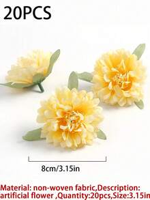 10/20入人造春夏裝飾花頭,仿真絲綢牡丹花頭,適用於DIY手工、居家裝飾、婚禮訂婚花藝布置、桌面中心裝飾、花束製作材料、新娘花束手腕花飾,亦可作為女性禮物,四季通用 - 彩色 - 查看 9