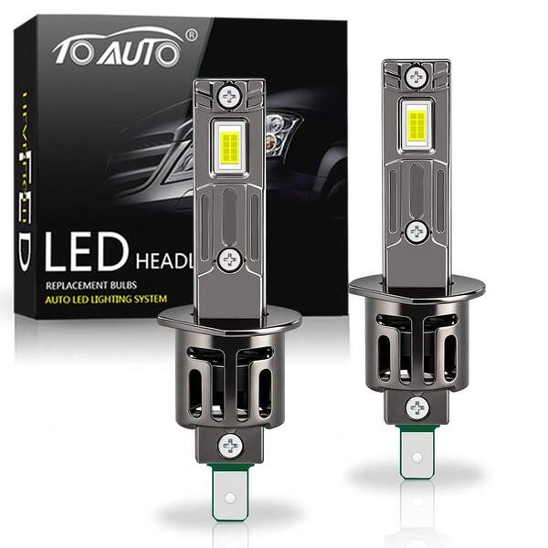 TOAUTO 2PCS 90W H1 LED Headlight Bulb Super Bright Car Lamp Replacement