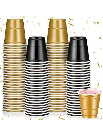 Bộ 10/50/100 chiếc ly nhựa mini 2oz, ly nhỏ đa năng dùng cho cocktail, đồ uống, nếm thử, dễ vệ sinh và tái sử dụng. Ly mini màu đen phù hợp với rượu, cocktail, nước ép và nước sốt, lý tưởng cho mọi bữa tiệc, trò chơi tiệc tùng, chụp ảnh tiệc tùng, ngày lễ và các dịp kỷ niệm.