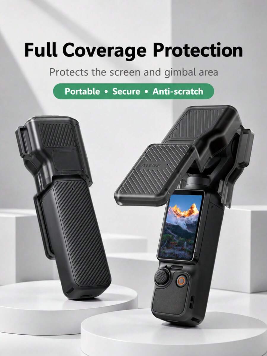 Osmo Pocket 3 全包覆翻蓋保護殼,半透明可視充電,鏡頭與螢幕防摔防刮,內建濾鏡收納,便攜式保護套附掛繩孔 - 查看 1
