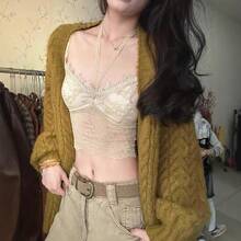 Women Lightweight Cardigans - Apricot - View 4