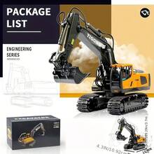 Remote Control Excavator, Dump Truck And Loader Toy Set, Suitable For Boys 6 Years And Above, Equipped With Metal Bucket And Lights, Ideal Gift For Children (Halloween/Christmas) - Multicolor - View 10