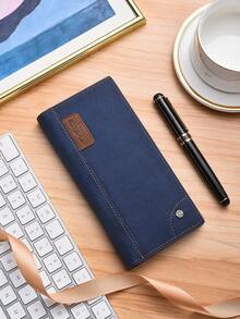 Men's Long Wallet, Korean Business Style Clutch Purse - Blue - View 2