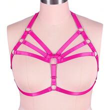 Adjustable Gothic Cage Bra Harness, Punk Dark Neck Strap, Elastic Party Club Accessories, Multi-Color - A - View 12