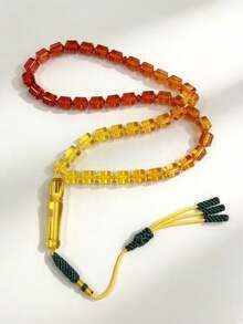 新款 45 顆穆斯林祈禱珠，幾何圓柱形 Tasbih，手工流蘇，耐用伊斯蘭 Misbaha，適合祈禱與虔誠修行 - 漸層色 - 查看 4