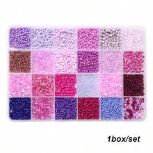 1 Box Of Rice Beads, Tube Beads,And Cat Eye Round Beads Combination Set, DIY Craft Beads Box Set - Pack Suitable For Jewelry Making,120g/Box,Small & Beads With Mixed Colors & Styles, For Earring Crafting, Rich Variety For Making Supplies,24-Grid Storage Box/Jewelry Making Kit/Loose Beads For Bracelets/Necklaces Crafts - Box - View 19