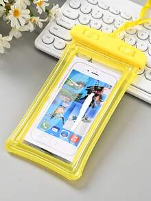 1pc Outdoor Waterproof Phone Pouch, Sealed Touchscreen Inflatable Waterproof Phone Case, Floating Swimming Neck Hanging Waterproof Bag - Multicolor - View 4