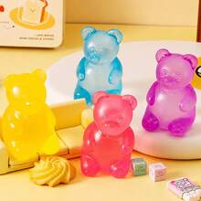 Kawaii Yellow Transparent Jelly Bear Toy Soft Slow Rising Stress Relief Squishy Gift For Kids Adults - Bear(yellow) - 查看 2