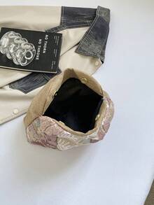 1件女款粉色亮片裝飾尼龍壓褶晚宴手拿包，夏季新品上市 - 粉色 - 查看 6