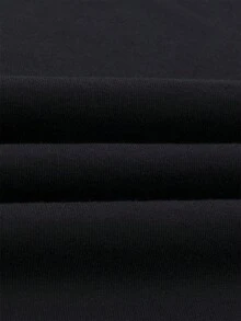 VintageCasual Style T-Shirt With Short Sleeves,  And Adaptable, Made From Asummer Tops - Hitam - View 5
