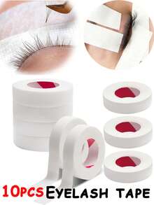 10 rollos de cinta para extensión de pestañas, cinta de levantamiento específica para belleza, cinta de aislamiento y fijación para extensión de pestañas, máscara ocular perforada transpirable específica para pestañas, cinta para injerto de pestañas, herramientas para pestañas - Blanco - Ver 2