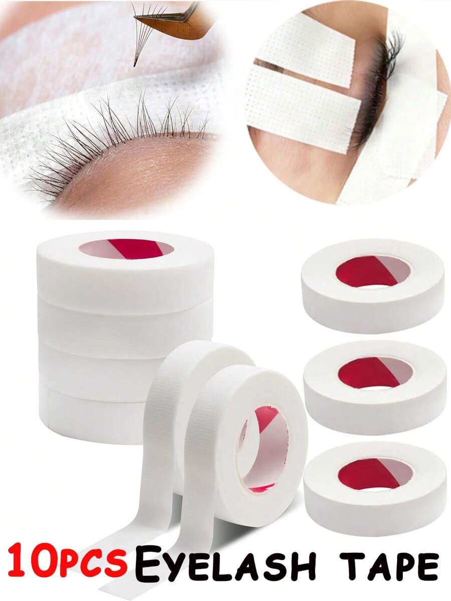 10 rollos de cinta para extensión de pestañas, cinta de levantamiento específica para belleza, cinta de aislamiento y fijación para extensión de pestañas, máscara ocular perforada transpirable específica para pestañas, cinta para injerto de pestañas, herramientas para pestañas