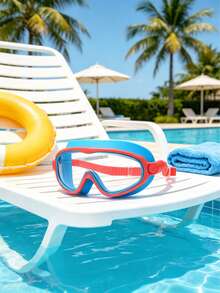 1pc Large Frame Swimming Goggles, Anti-Fog Anti-Water Silicone Earplug, Suitable For Swimming Training And Leisure, Holiday Gift For Men And Women - Multicolor - View 10