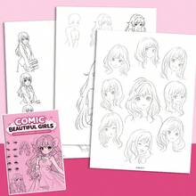 Anime Beautiful Girl Tracing Book, Beginner Manga Drawing Tutorial, Step-By-Step Tracing Practice Sketchbook, Learn To Draw 2D Character Hairstyles And Facial Features, Zero-Based Drawing Learning - Pink Girl - View 8