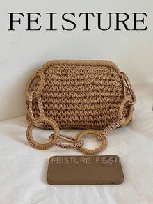 2026 Spring/Summer New Woven Body Hard Handbag For Women - Khaki - View 8