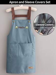 1 buah Celemek Barista Tahan Air Dua Sisi Motif Beruang NICE Warna Polos, Cocok untuk Rumah, Dapur Luar Ruangan, dan Industri Katering, Pakaian Kerja Motif Bunga - HALO - View 25
