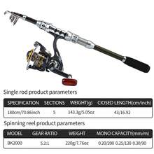 Carbon Fiber Fishing Rod & Reel Combo With Metal Spool Fishing Line Fish Gripper Double Layer Storage Bag All-Water Portable Kit - Black - View 3